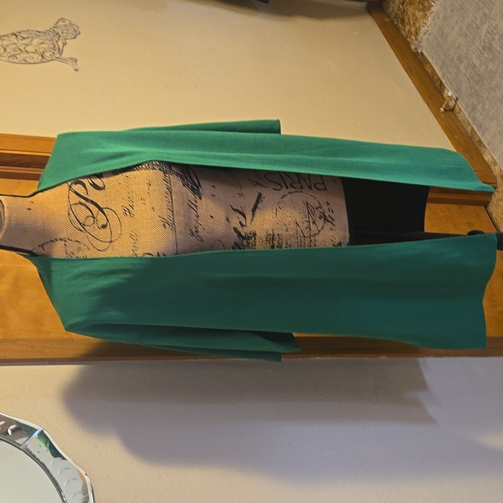 Chico's Travelers Kelly Green Open Front Short Sleeve Cardigan 0
